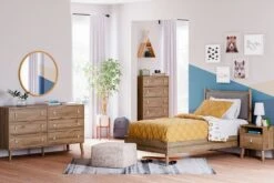 Aprilyn Honey Youth Platform Bedroom Set W/ Panel Headboard 15 Aprilyn Honey Youth Platform Bedroom Set W/ Panel Headboard -Ashley EB1187 111 155 br set 1