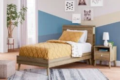 Aprilyn Honey Youth Platform Bed W/ Bookcase Headboard -Ashley EB1187 111 163 bed 1
