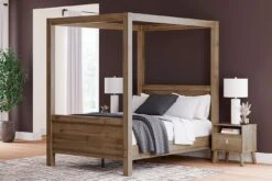 Aprilyn Honey Canopy Bed -Ashley EB1187 189 181 186 bed 1