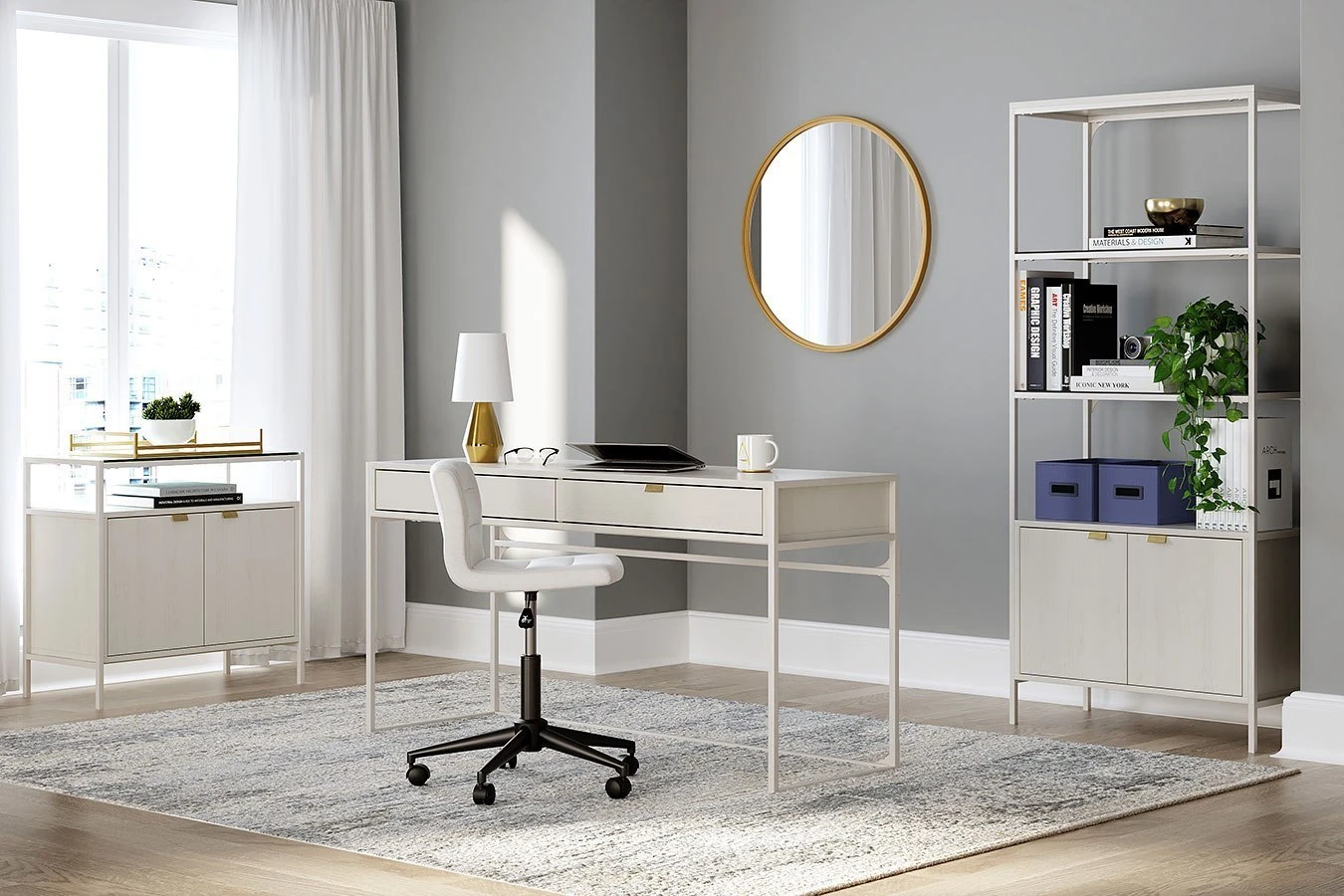 Deznee Home Office Set W/ Drawer Desk 2 Deznee Home Office Set W/ Drawer Desk - Image 2
