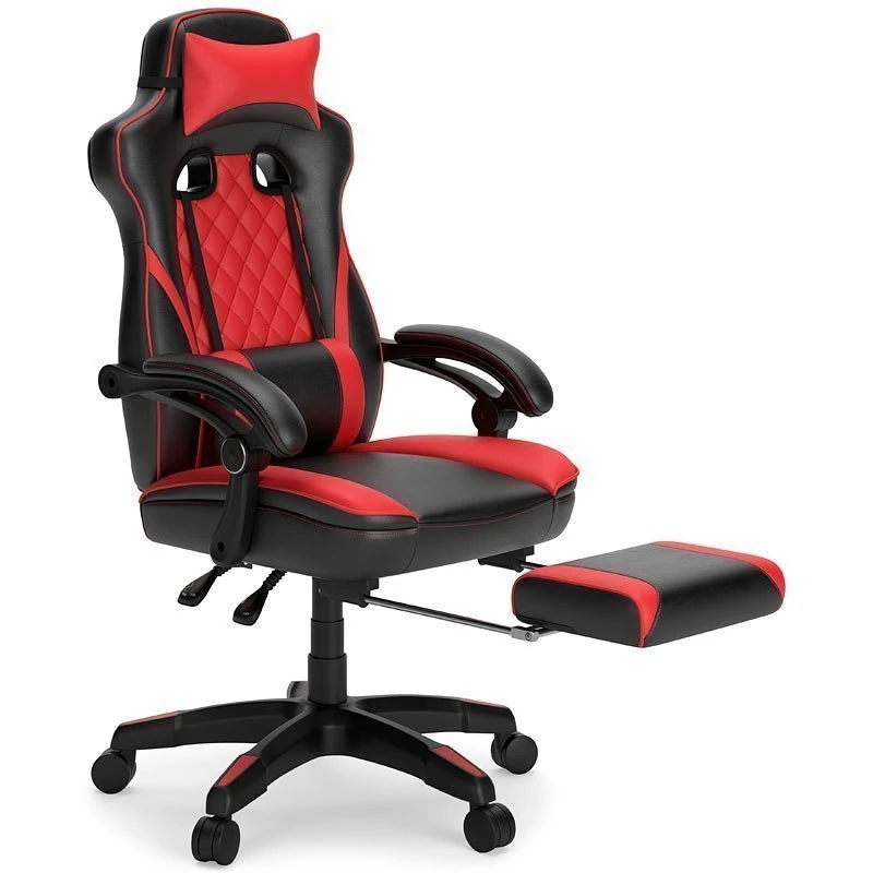 Lynxtyn Home Office Swivel Desk Chair (Red And Black) 2 Lynxtyn Home Office Swivel Desk Chair (Red And Black) - Image 2
