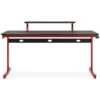 Lynxtyn Home Office Desk W/ Raised Monitor Stand (Red And Black)