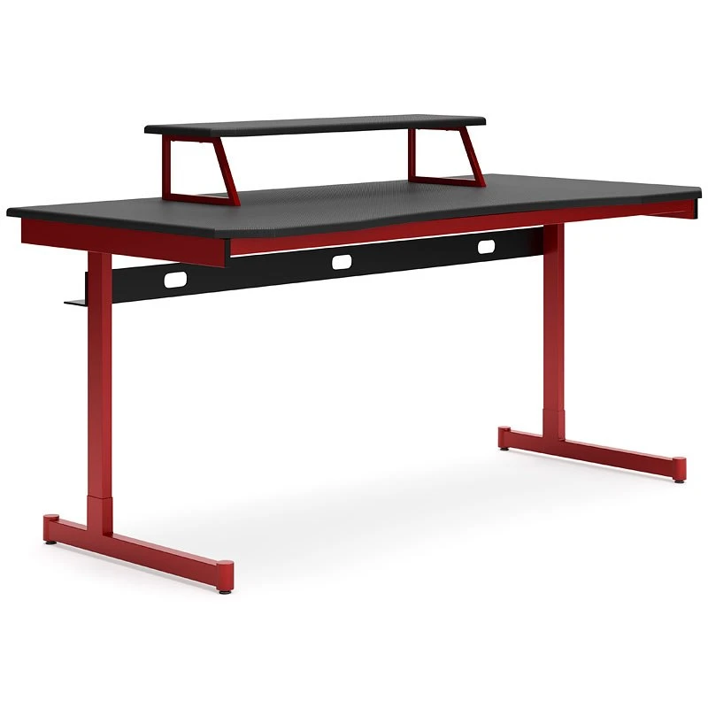 Lynxtyn Home Office Desk W/ Raised Monitor Stand (Red And Black) 2 Lynxtyn Home Office Desk W/ Raised Monitor Stand (Red And Black) - Image 2
