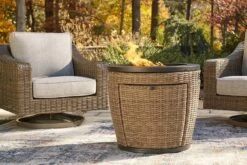 Malayah Fire Pit Table Set W/ Beachcroft Lounge Chairs -Ashley P042 776 P791 821 set 4