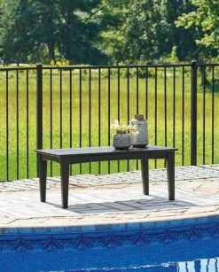 Hyland Wave Outdoor Cocktail Table (Black)
