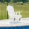 Hyland Wave Outdoor Swivel Glider Chair (White)