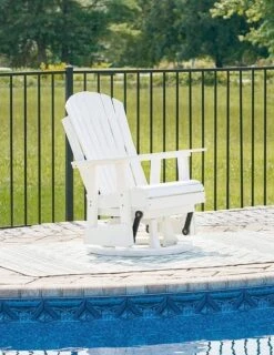 Hyland Wave Outdoor Swivel Glider Chair (White)