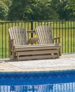 Hyland Wave Outdoor Glider Loveseat (Driftwood)