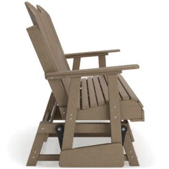 Hyland Wave Outdoor Glider Loveseat (Driftwood) -Ashley P114 835 loveseat 6