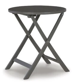 Safari Peak 3-Piece Outdoor Folding Bistro Set (Gray) -Ashley P201 050 set 5