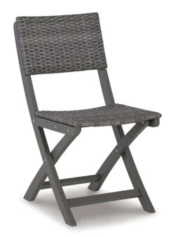 Safari Peak 3-Piece Outdoor Folding Bistro Set (Gray) -Ashley P201 050 set 7