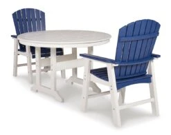 Crescent Luxe Outdoor Dining Set W/ Toretto Chairs -Ashley P207 615 P209 601A set 3