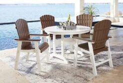 Crescent Luxe Outdoor Dining Set W/ Genesis Bay Chairs