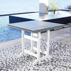 Transville Outdoor Square Counter Height Table W/ Umbrella Option