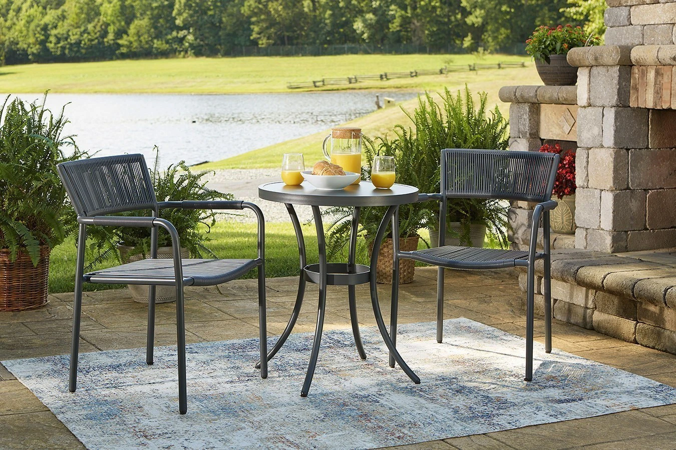 Crystal Breeze 3-Piece Outdoor Bistro Set 1 Crystal Breeze 3-Piece Outdoor Bistro Set