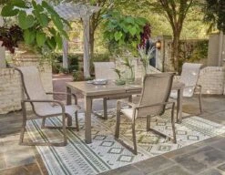 Beach Front Outdoor Dining Set W/ Sling Chairs -Ashley P323 635 601A set 3