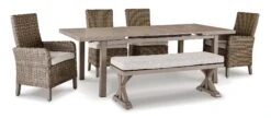 Beach Front Outdoor Dining Set W/ Beachcroft Chairs And Bench 34 Beach Front Outdoor Dining Set W/ Beachcroft Chairs And Bench -Ashley P323 635 P791 601 600 set 3