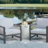 Fynnegan Outdoor Lounge Chair (Gray) (Set Of 2)