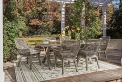 Beach Front Outdoor Trestle Dining Set -Ashley P399 625 601A set 1