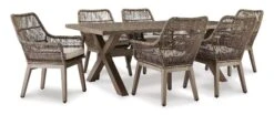 Beach Front Outdoor Trestle Dining Set -Ashley P399 625 601A set 5