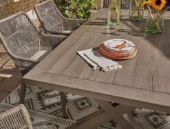 Beach Front Outdoor Trestle Dining Set W/ Beachcroft Chairs And Bench 38 Beach Front Outdoor Trestle Dining Set W/ Beachcroft Chairs And Bench -Ashley P399 625 table 5 1