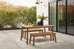 Janiyah 3-Piece Outdoor Dining Set W/ Benches