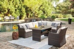 Easy Isle Outdoor Sectional Set -Ashley P455 822 set 2