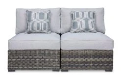 Harbor Court Modular Outdoor Sectional Set W/ Coulee Mills Fire Pit Table 38 Harbor Court Modular Outdoor Sectional Set W/ Coulee Mills Fire Pit Table -Ashley P459 846 chair 1 1