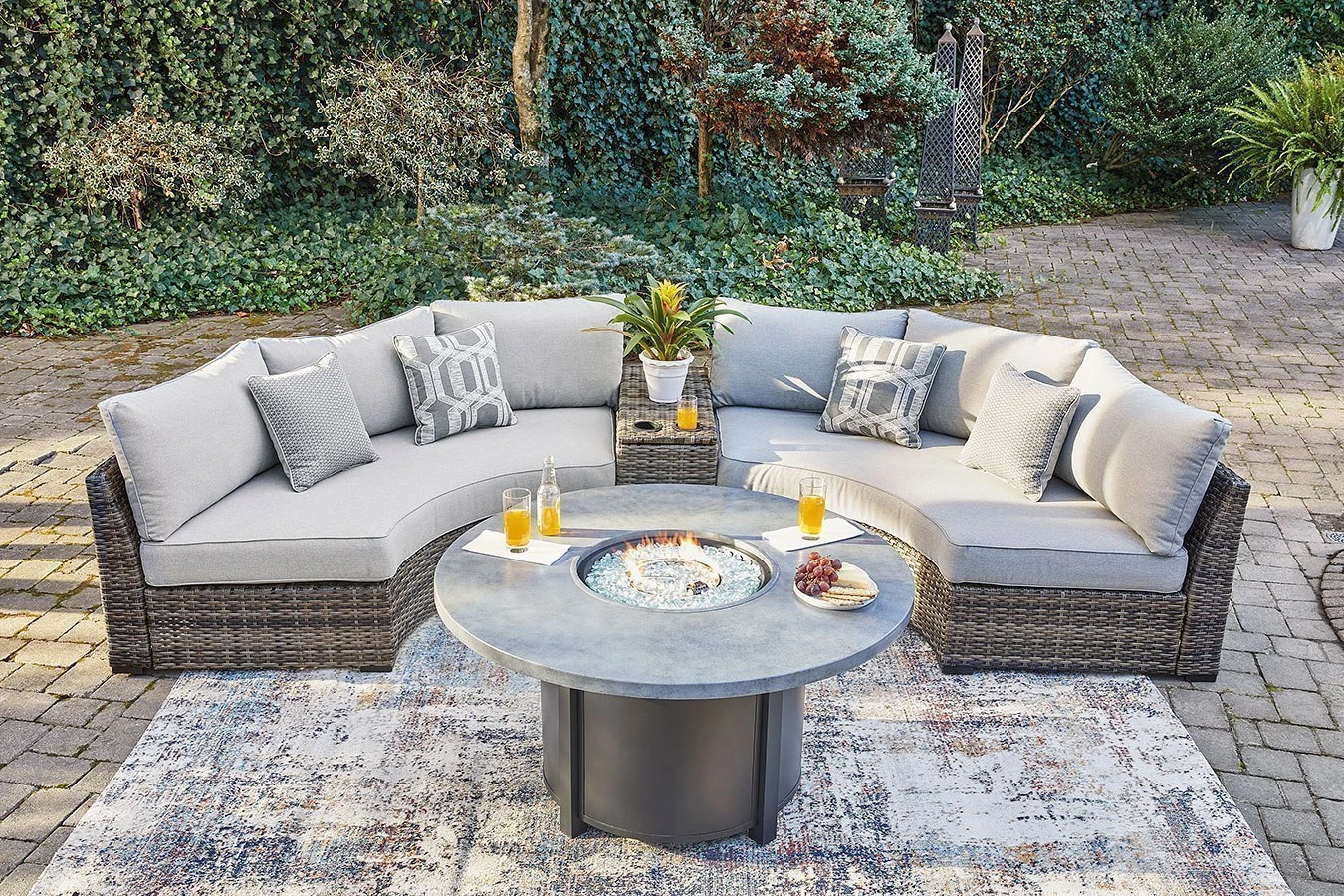 Harbor Court Modular Outdoor Sectional Set W/ Coulee Mills Fire Pit Table 11 Harbor Court Modular Outdoor Sectional Set W/ Coulee Mills Fire Pit Table - Image 11