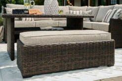 Brook Ranch Outdoor Sectional Set -Ashley P465 822 sectional bench 2