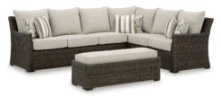 Brook Ranch Outdoor Sectional Set -Ashley P465 822 sectional bench 4