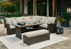 Brook Ranch Outdoor Sectional Set -Ashley P465 822 set 3