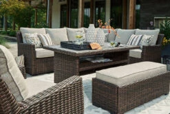 Brook Ranch Outdoor Sectional Set -Ashley P465 822 set 4