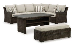 Brook Ranch Outdoor Sectional Set -Ashley P465 822 set 6