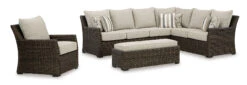 Brook Ranch Outdoor Sectional Set -Ashley P465 822 set 7
