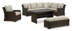 Brook Ranch Outdoor Sectional Set -Ashley P465 822 set 8