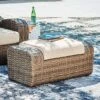 Sandy Bloom Outdoor Ottoman