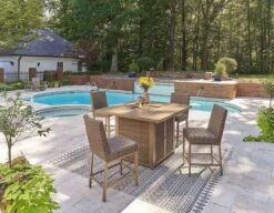 Walton Bridge Outdoor Fire Pit Bar Table Set