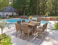 Walton Bridge Outdoor Fire Pit Bar Table Set -Ashley P749 665 130 set 6