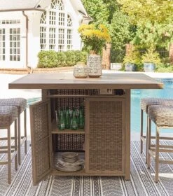 Walton Bridge Outdoor Fire Pit Bar Table Set -Ashley P749 665 bar table 2