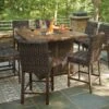 Paradise Trail Outdoor Fire Pit Bar Table Set