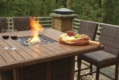 Paradise Trail Outdoor Fire Pit Bar Table Set -Ashley P750 665 130 set 10