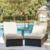 Coastline Bay Outdoor 3-Piece Chaise Lounge Set W/ End Table