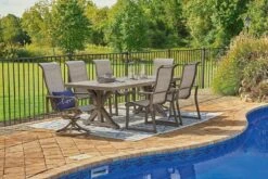 Beachcroft Outdoor Dining Set W/ Beach Front Sling Chairs 24 Beachcroft Outdoor Dining Set W/ Beach Front Sling Chairs -Ashley P791 625 P323 601A set 1