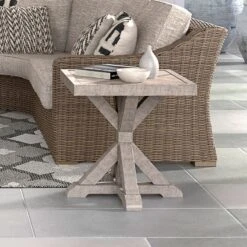 Malayah Fire Pit Table Set W/ Beachcroft Lounge Chairs -Ashley P791 702 end table 1