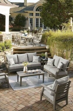 Visola Outdoor Seating Set 30 Visola Outdoor Seating Set -Ashley P802 838 835 set 4
