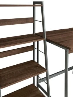 Soho Home Office Desk And Shelf (Warm Brown And Gunmetal) -Ashley Z1710162 desk 4
